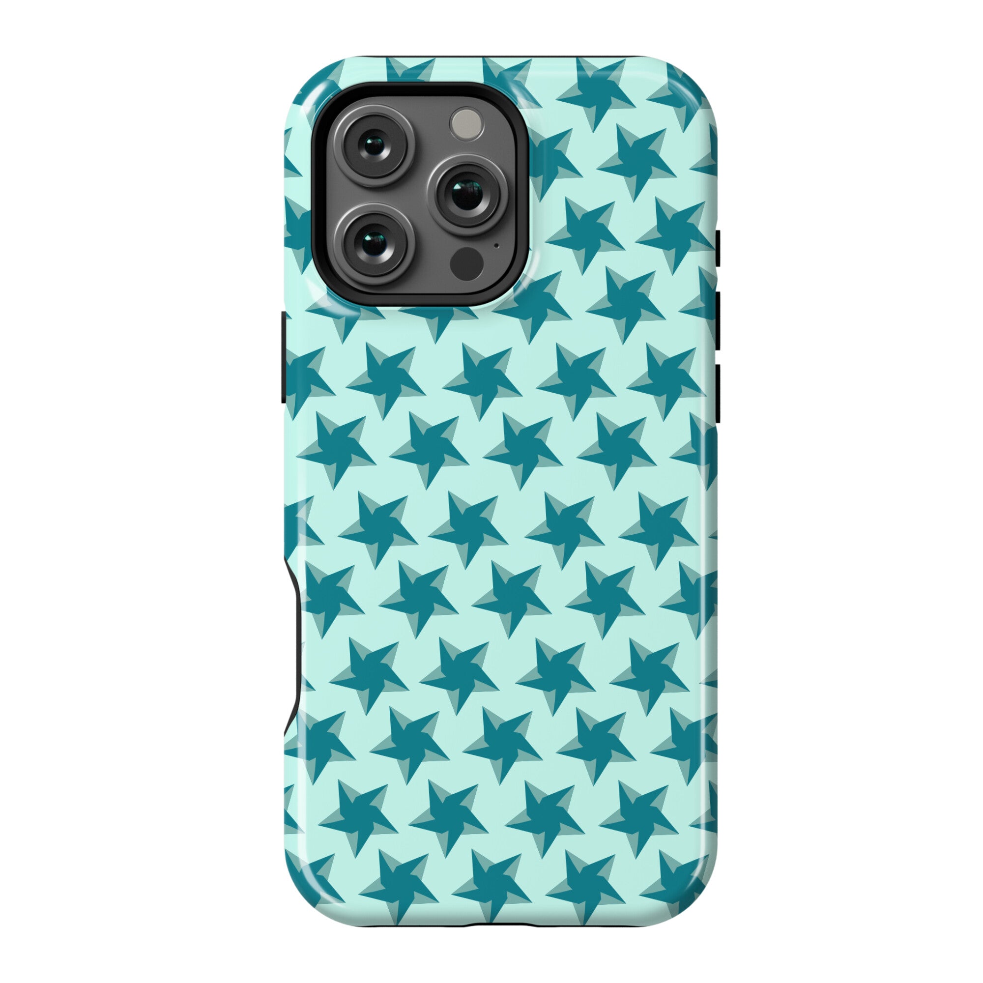 Teal Star Pattern Phone Case